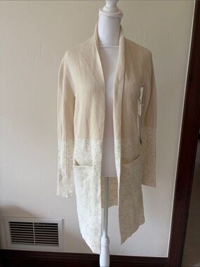lululemon athletica Cream Two-Tone Open Cardigan